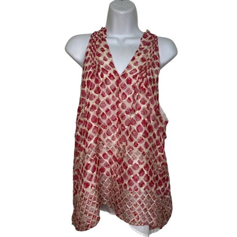 3 for $15 - Greylin Red & Pink Patterned Sleeveless Tank Top,‎ SZ Large